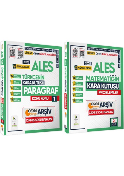 2025 ALES Kara Kutu Paragraf ve Problemler Çıkmış Soru Bankası 2’li Set