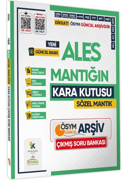 2025 Ales Sözel Mantığın Kutusu Ösym Çıkmış Soru Havuzu Bankası Konu Özetli Video/pdf Çözümlü