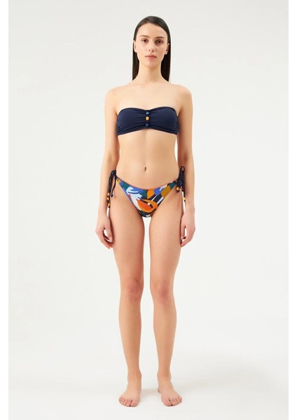 1036 Lacivert Straplez Bikini Takımı