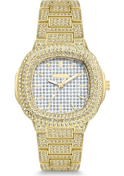 Kadın Altın Kaplama Zirkon Taşlı Kol Saati PS2206