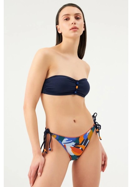 1036 Lacivert Straplez Bikini Takımı