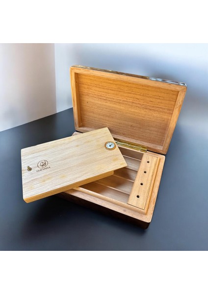 Guevara Sedir Mini Puro Kutusu Humidor Kahve 4s
