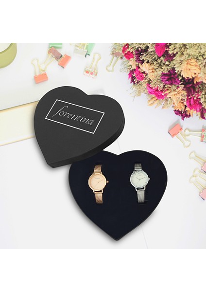 Kadın Çift Hasır Kol Saati Kombin Set PS2192 fiyatları