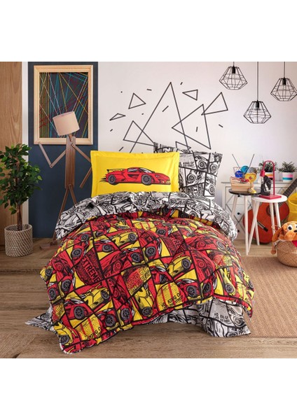 Cars Kırmızı - Poplin Studio Tek Kişilik Uyku Seti
