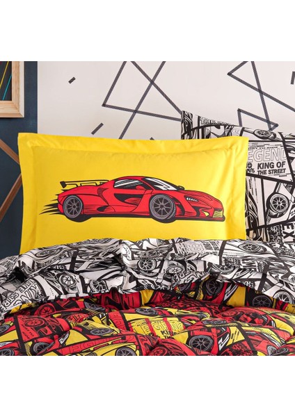 Cars Kırmızı - Poplin Studio Tek Kişilik Uyku Seti