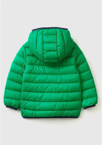 United Colors Of Benetton Erkek Çocuk Yeşil Logolu Ince Puffer Mont Yeşil fiyatları