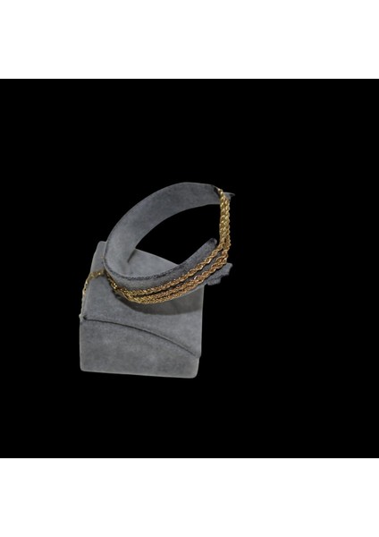 Üçlü Burgu Zincir 17 cm Paslanmaz Çelik Bileklik Gold Kadın Bileklik Künye Çelik Takı modelleri