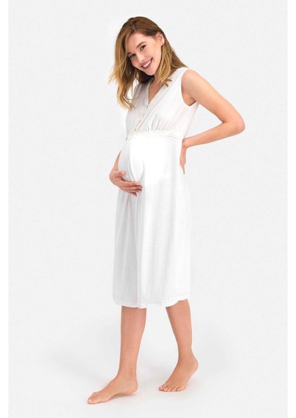 Krem Renk Kadın Lohusa Gecelik Sabahlık Takımı fiyatları