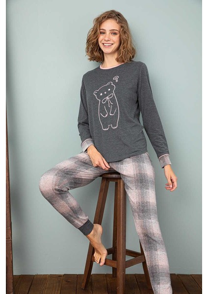 Sevim 13372 Antrasit Pamuklu Kadın Pijama Takımı modelleri