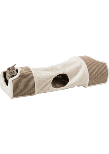 Kedi Oyun Tüneli, 2 Bölüm, Peluş ve Jut, 110X30X38CM