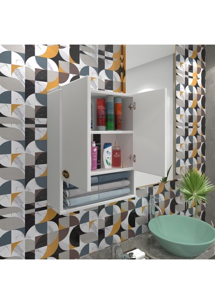 Kenzlife banyo ecza dolabı bakunin byz 60*40*20 mutfak (m)üst arkalıklı alt arkalıksız