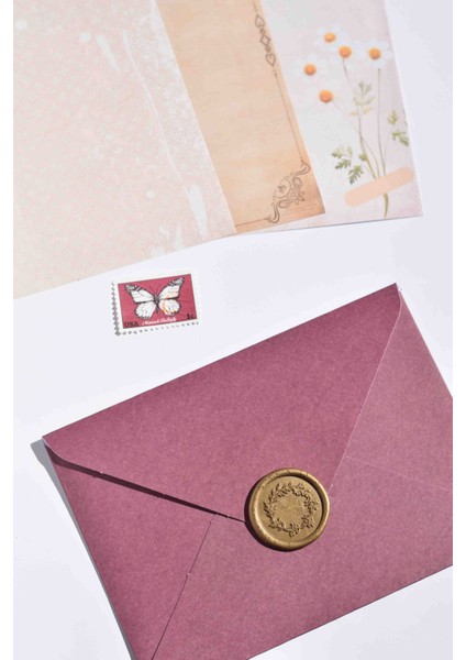Bordo Zarflı Mühürlü Mektup Seti / Scrapbook fiyatları