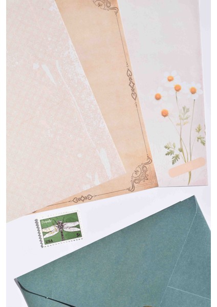 Bordo Zarflı Mühürlü Mektup Seti / Scrapbook modelleri