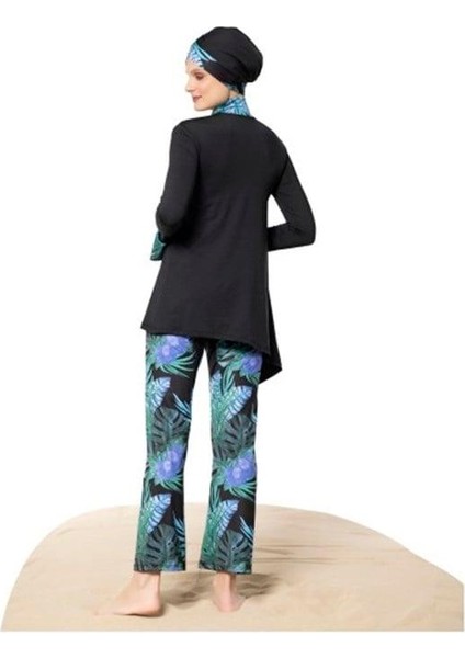 22132 Renkli Kadın Desenli Likralı Tesettür Mayo fiyatları