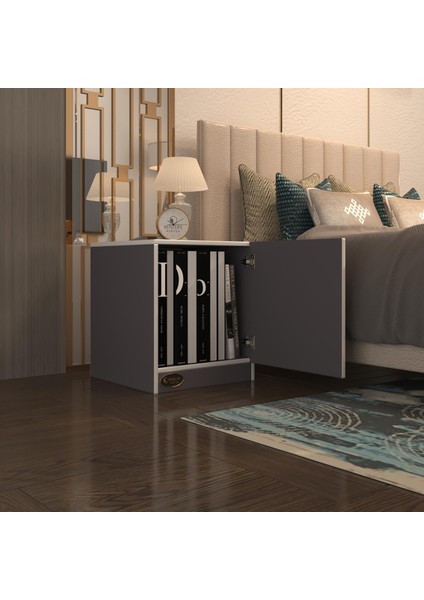 Kenzlife kapaklı mutfak dolabı melek29 gri 039x029x29 banyo ofis komodin (m)