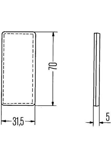 Reflektör Dikdörtgen Beyaz (Yapışkanlı) (70*31.5 Mm)