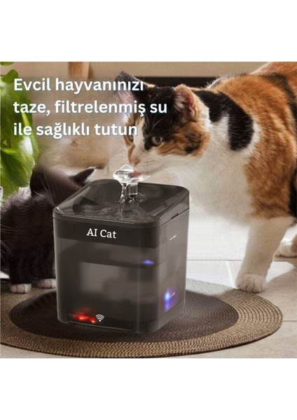 Aı Cat Akıllı Kedi Köpek Su Şelalesi Su Pınarı Su Sebili Beta - Tuya App Uygulama-Wifi - Uv Otomatik Su Temizleme