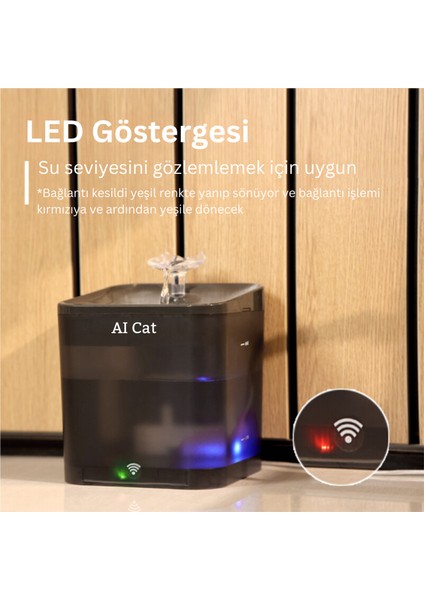 Aı Cat Akıllı Kedi Köpek Su Şelalesi Su Pınarı Su Sebili Beta - Tuya App Uygulama-Wifi - Uv Otomatik Su Temizleme