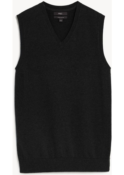 Saf Pamuklu V Yaka Süveter fırsatları