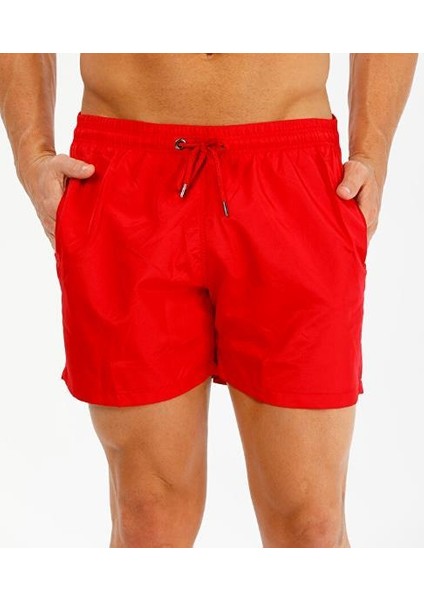 2900 Kırmızı Mikro Erkek Deniz Şortu