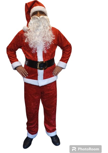 Noel Baba Kostüm Seti Lüks Polar Yetişkin Kıyafeti fırsatları