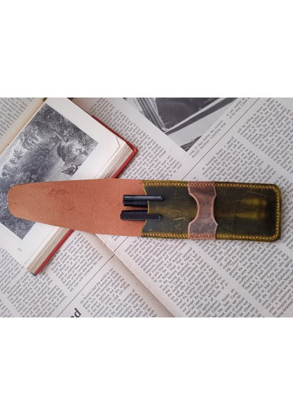 Crazy Hors Hakiki Deri El Emeği Özel Kalemleriniz Için Kalemlik Kalem Kutu 27 cm 6 cm U5K3 fırsatları
