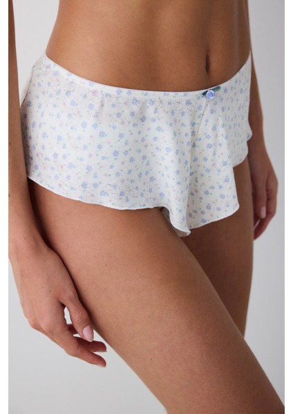 Printed Pointel Pamuklu Shorty Külot