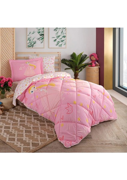 Prenses Pembe - Poplin Studio Tek Kişilik Uyku Seti