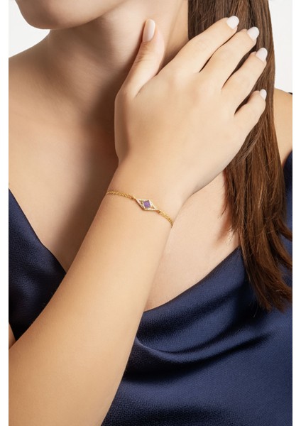 Ikonik Tasarım 18 Ayar Sarı Altın Kaplama 19 cm Gümüş Bileklik modelleri