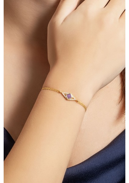 Ikonik Tasarım 18 Ayar Sarı Altın Kaplama 19 cm Gümüş Bileklik fırsatları