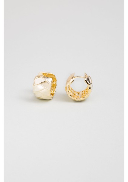 Dolce 18 Ayar Sarı Altın Kaplama Gümüş Halka Küpe