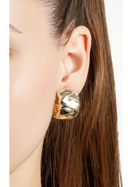 Dolce 18 Ayar Sarı Altın Kaplama Gümüş Halka Küpe modelleri