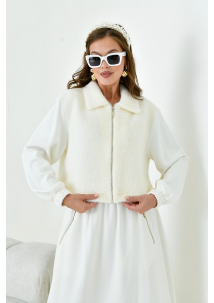 Kadın Angora Etekli Takım Ekru 30986
