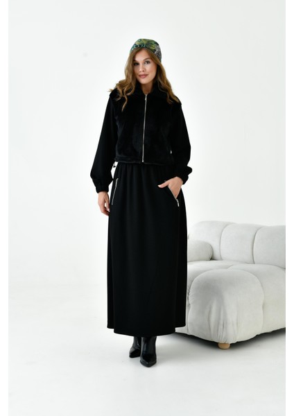 Kadın Angora Etekli Takım Siyah 30986 indirimleri