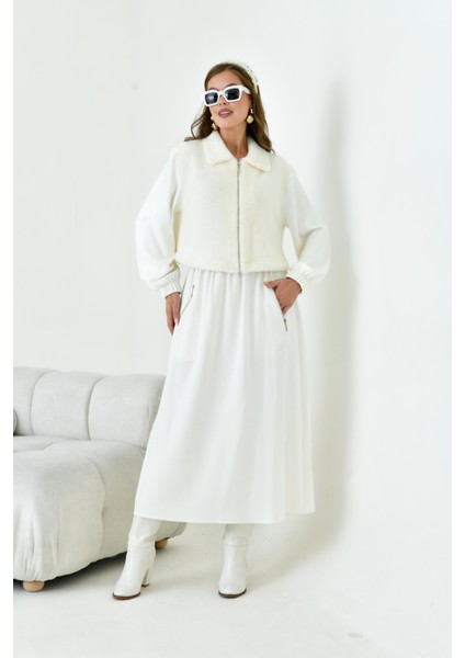 Kadın Angora Etekli Takım Ekru 30986 fiyatları