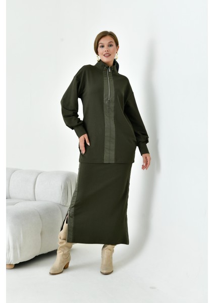 Kadın İki İp Safir Takım Haki 30951 fırsatları