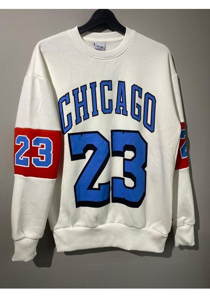 Retro Club  Unsex Oversize Chicago 23  Baskl Polarl Sweatshirt