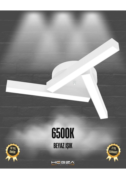 Mirador (Beyaz Kasa, Beyaz Işık) Ledli Modern Plafonyer LED Avize Salon Mutfak Oturma Odası Antre Hol Çocuk Odası LED