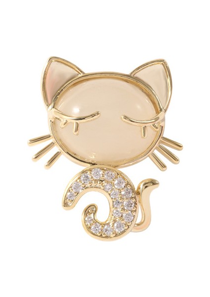 Sevimli Küçük Yavru Kedi Zirkon Broş Opal Pin Korsaj Hac Pin Yaka Pin Ile Süslenmiş (Yurt Dışından)