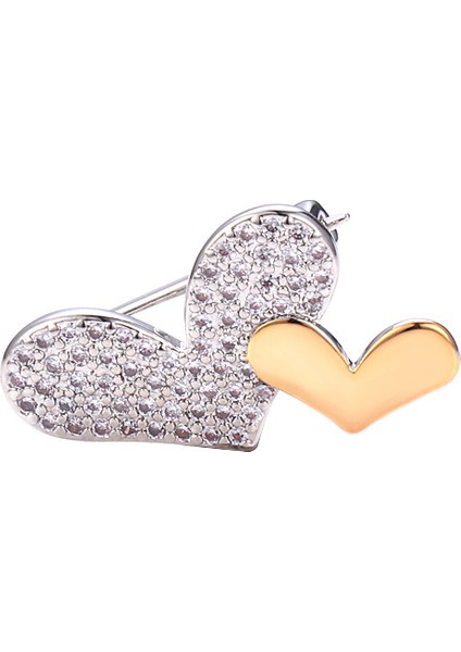 Rüzgar Aşk Küçük Broş Moda Zirkon Korsaj Yaka Sevimli Düğmeli Kalp Ibadet Elbise Pin Aksesuarları (Yurt Dışından)