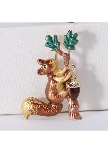 Hayvan Pin Yaratıcı Sevimli Sincap Broş Pin Süsler (Yurt Dışından)