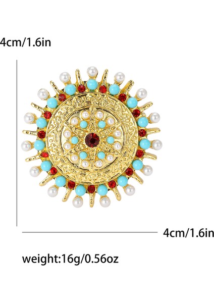 Turkuaz Renk Ayçiçeği Broş Bayanlar Elbise Takım Elbise Aksesuarları Corsage Pin (Yurt Dışından)