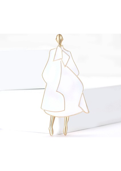 Emaye Manken Broş Bayanlar Kazak Hırka Korsaj Ibadet Süs Pin (Yurt Dışından)