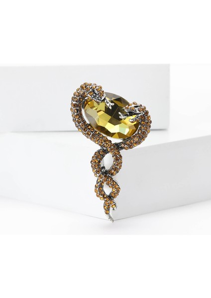 Çift Yılan Broş Bayanlar Takım Elbise Korsaj Süs Hayvan Pin (Yurt Dışından)