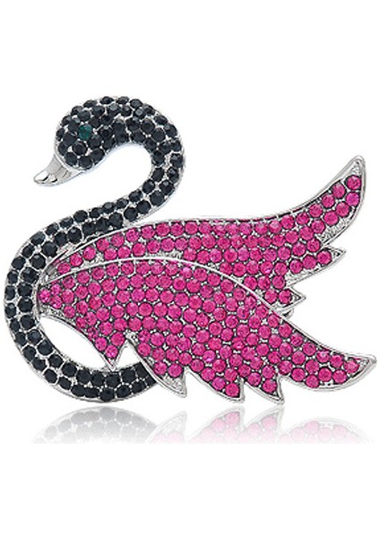 Siyah Kuğu Broş Kadın Hac Iğne Şal Toka Korsaj (Yurt Dışından)