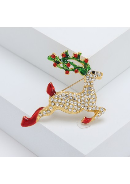 Noel Koleksiyonu Elk Broş Alaşım Damlayan Yağ Korsaj Şal Iğne (Yurt Dışından)