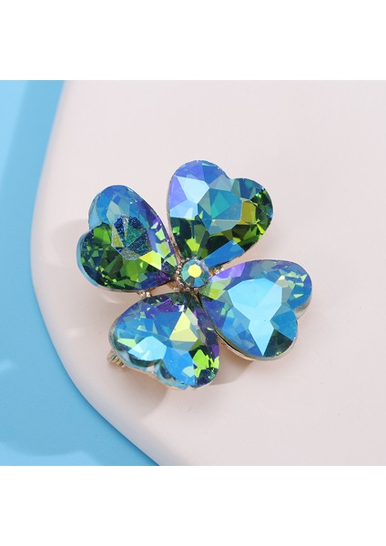 Kristal Cam, Dört Yapraklı Yonca, Broş Kostüm, Korsaj, Kıble Kostüm, Şal, Bitki Iğnesi (Yurt Dışından)