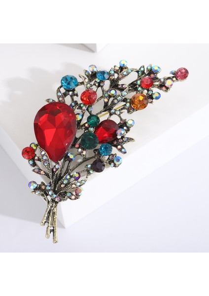 Hayranlık Kostüm Aksesuarları Yaka Iğnesi Vintage Kristal Buket Broş (Yurt Dışından)