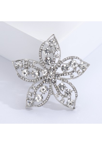 Alaşım Broş Kakma Korsaj Takım Elbise Beş Köşeli Yıldız Broş Ipek Eşarp Toka (Yurt Dışından)