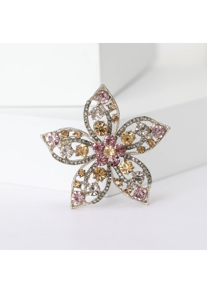 Alaşım Broş Kakma Korsaj Takım Elbise Beş Köşeli Yıldız Broş Ipek Eşarp Toka (Yurt Dışından)